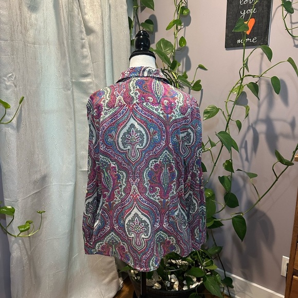 Talbots Multicolor Paisley Button Down Shirt - Picture 2 of 7